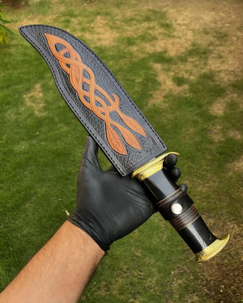 Premium D2 Steel Bowie Knife | Blood Grooved Blade