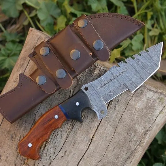 HANDMADE DAMASCUS BUSHCRAFT SURVIVAL CAMPING FIXED BLADE HUNTING KNIFE