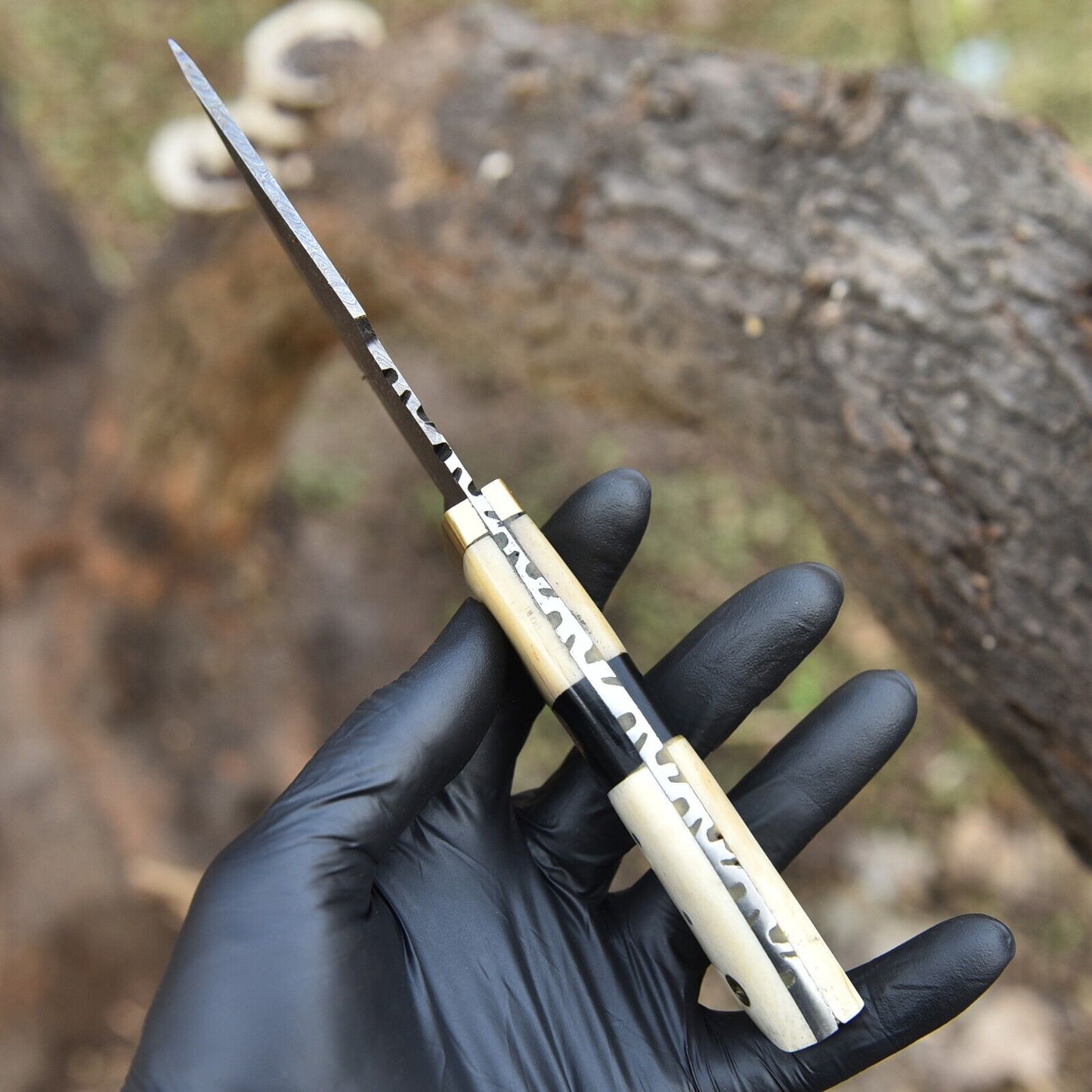 Custom Handmade Damascus Steel Bowie Knife – 8" Survival Hunting Knife with Leather Sheath | DRSKNIVES HUB