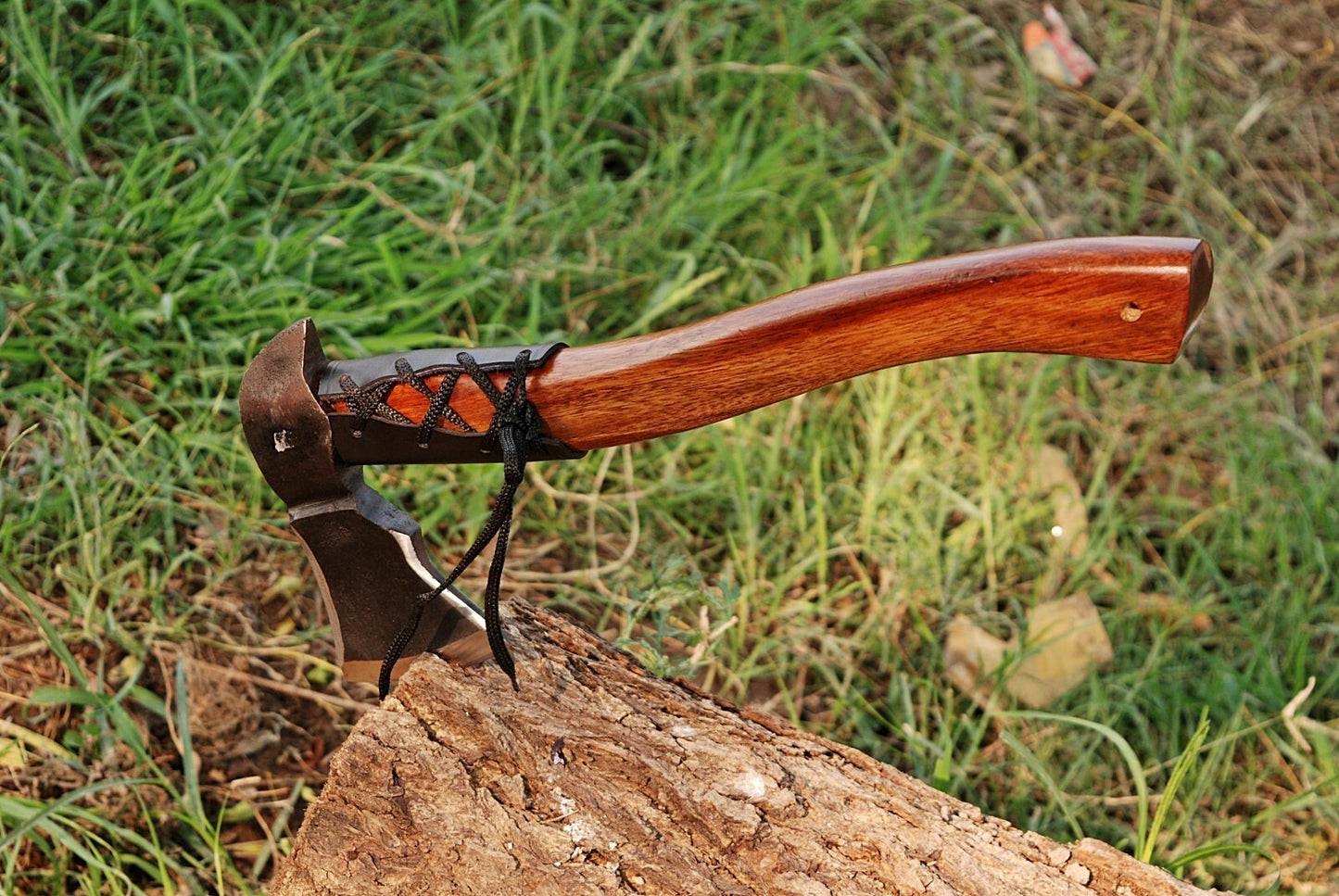 Custom Hand-Forged High Carbon Steel Axe – Tomahawk Hatchet with Rosewood Handle (16" Overall Length) | DRSKNIVES HUB