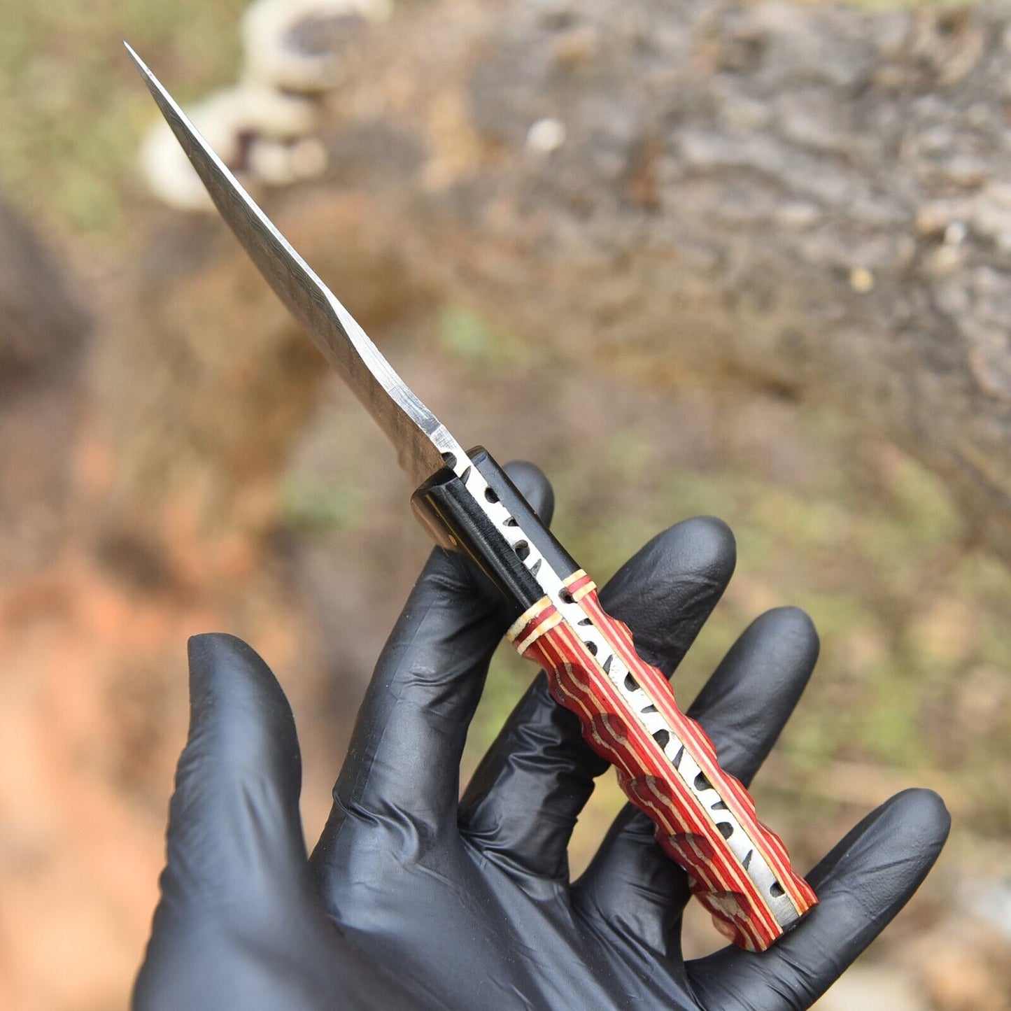 Custom Handmade Damascus Hunting Knife – 8” Hand-Forged Twist Pattern Blade | DRSKNIVES HUB