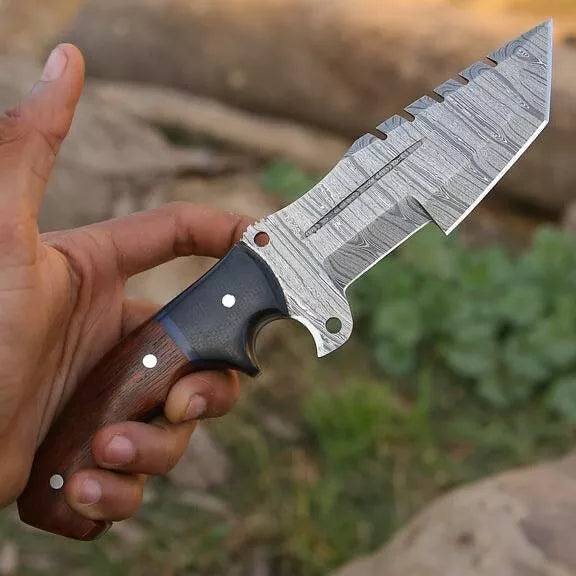 HANDMADE DAMASCUS BUSHCRAFT SURVIVAL CAMPING FIXED BLADE HUNTING KNIFE