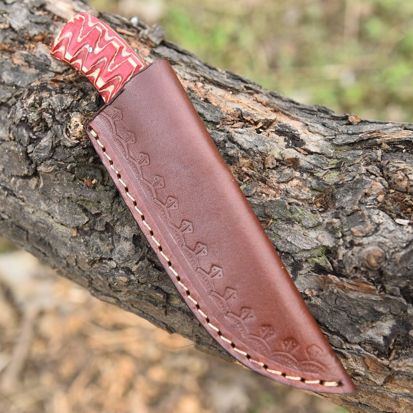 Custom Handmade Damascus Hunting Knife – 8” Hand-Forged Twist Pattern Blade | DRSKNIVES HUB