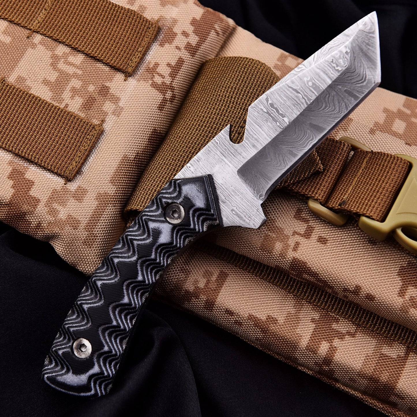 Custom Hand Forged Damascus Steel Hunting Tactical Skinner Knife – 10" Full Tang with Leather Sheath| DRSKNIVES HUB