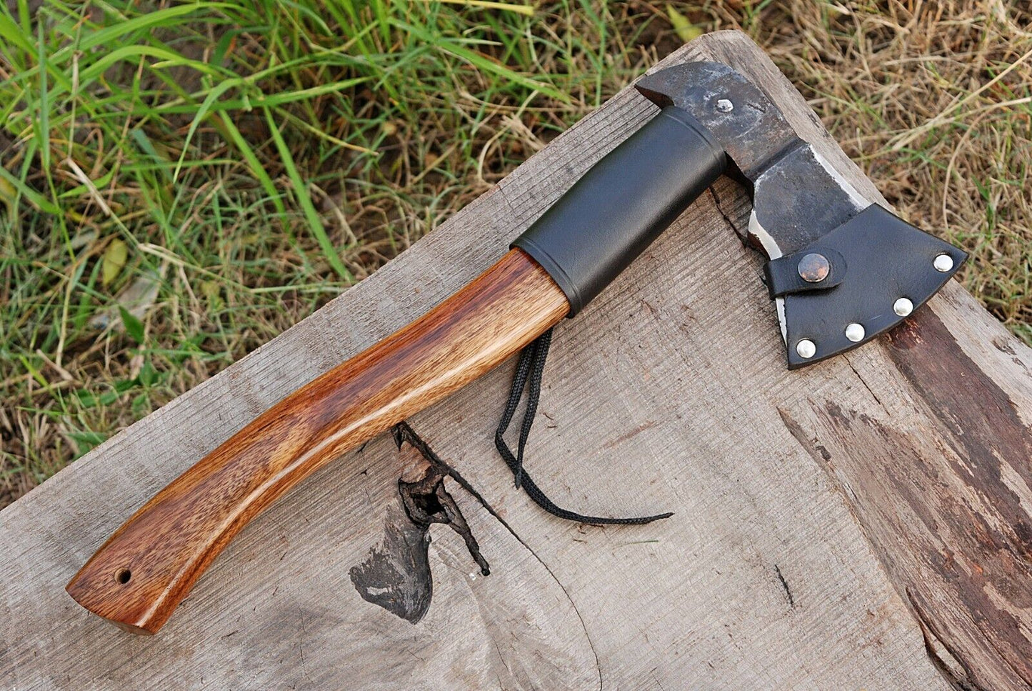 Custom Hand-Forged High Carbon Steel Axe – Tomahawk Hatchet with Rosewood Handle (16" Overall Length) | DRSKNIVES HUB