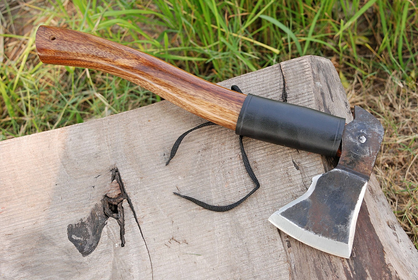 Custom Hand-Forged High Carbon Steel Axe – Tomahawk Hatchet with Rosewood Handle (16" Overall Length) | DRSKNIVES HUB