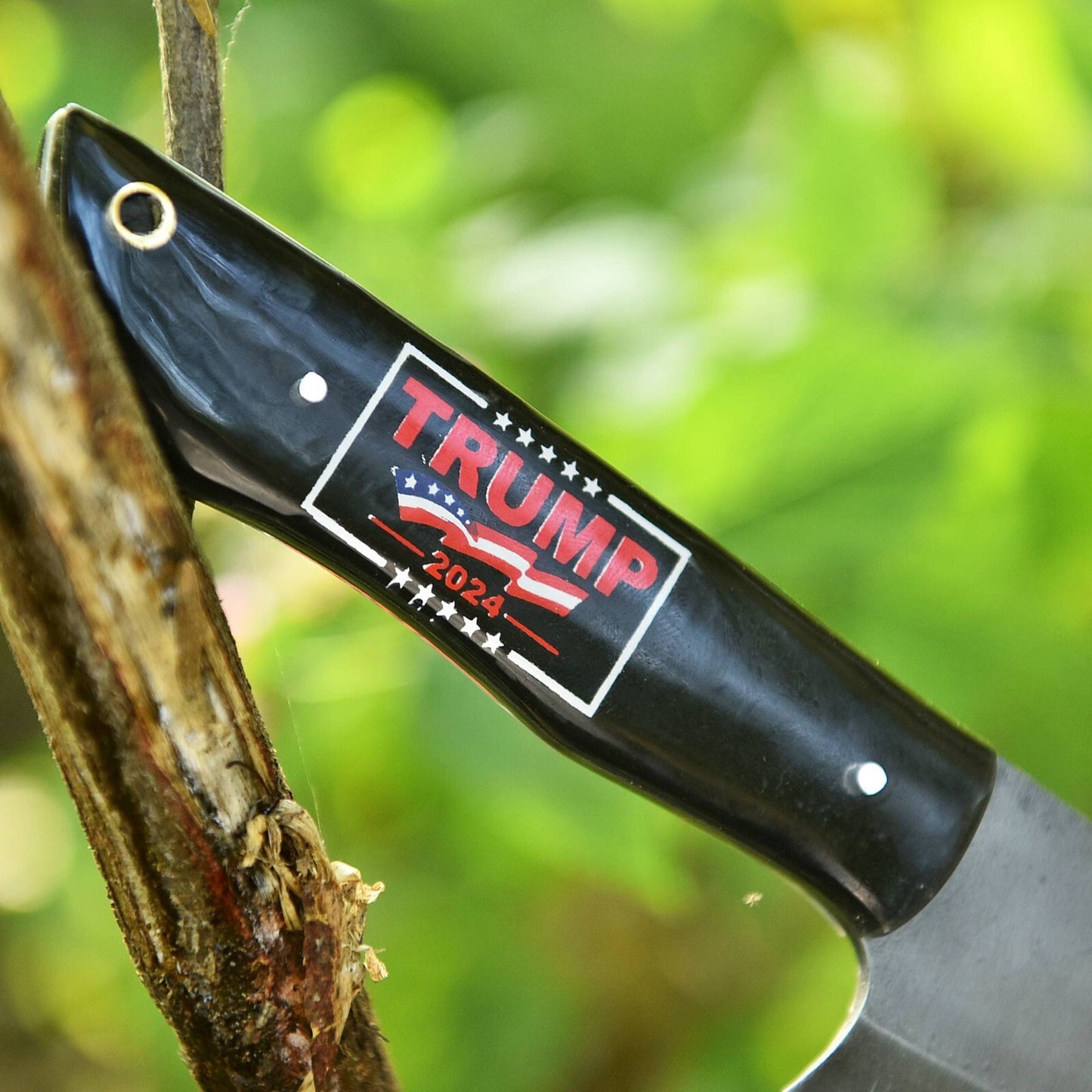 Custom Handmade D2 Steel Chef Knife – “Trump 2024” Handle | DRSKNIVES HUB