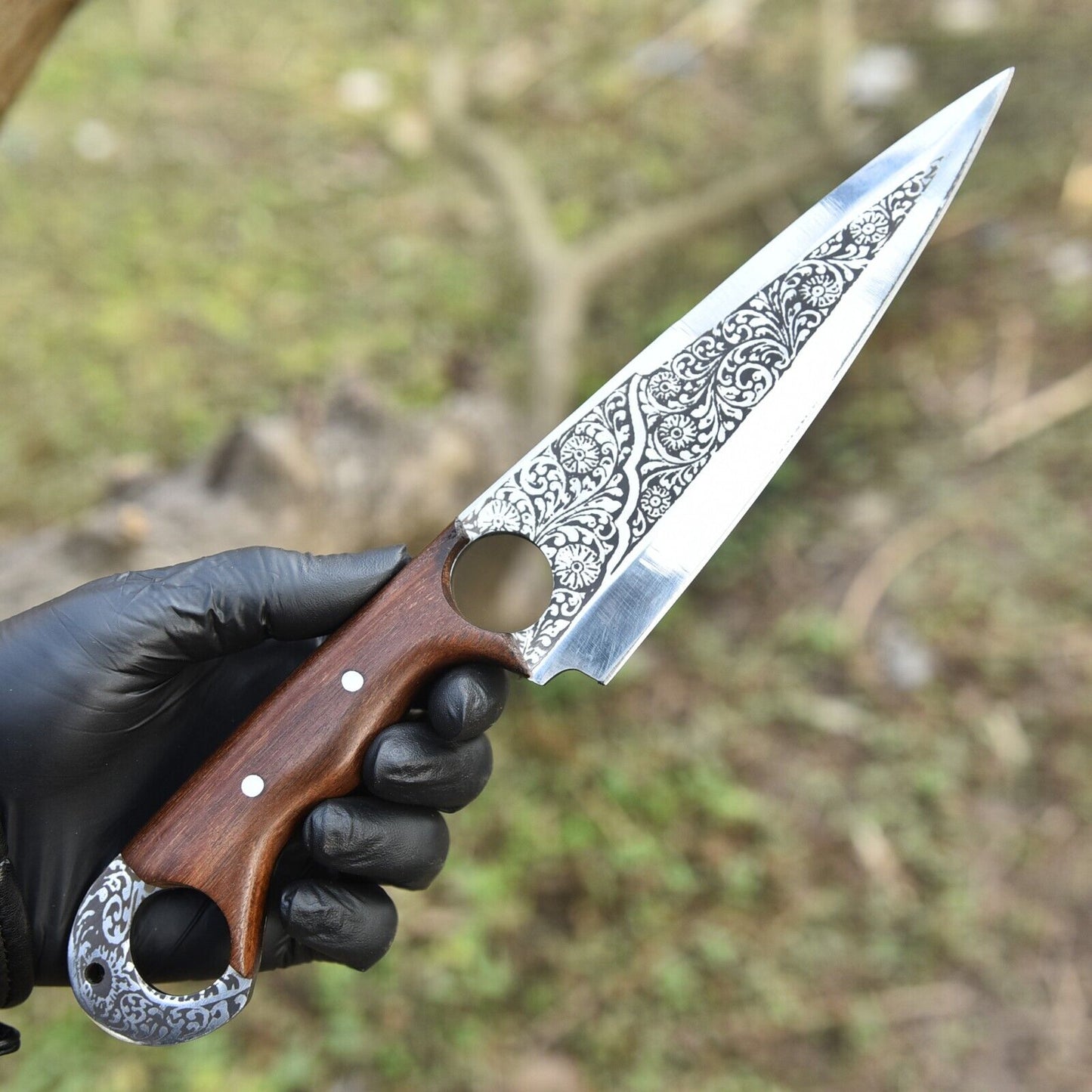Hand‑Forged D2 Steel Hunting & Camping Skinner Knife – 12″ Overall w/ Sheath | DRSKNIVES HUB