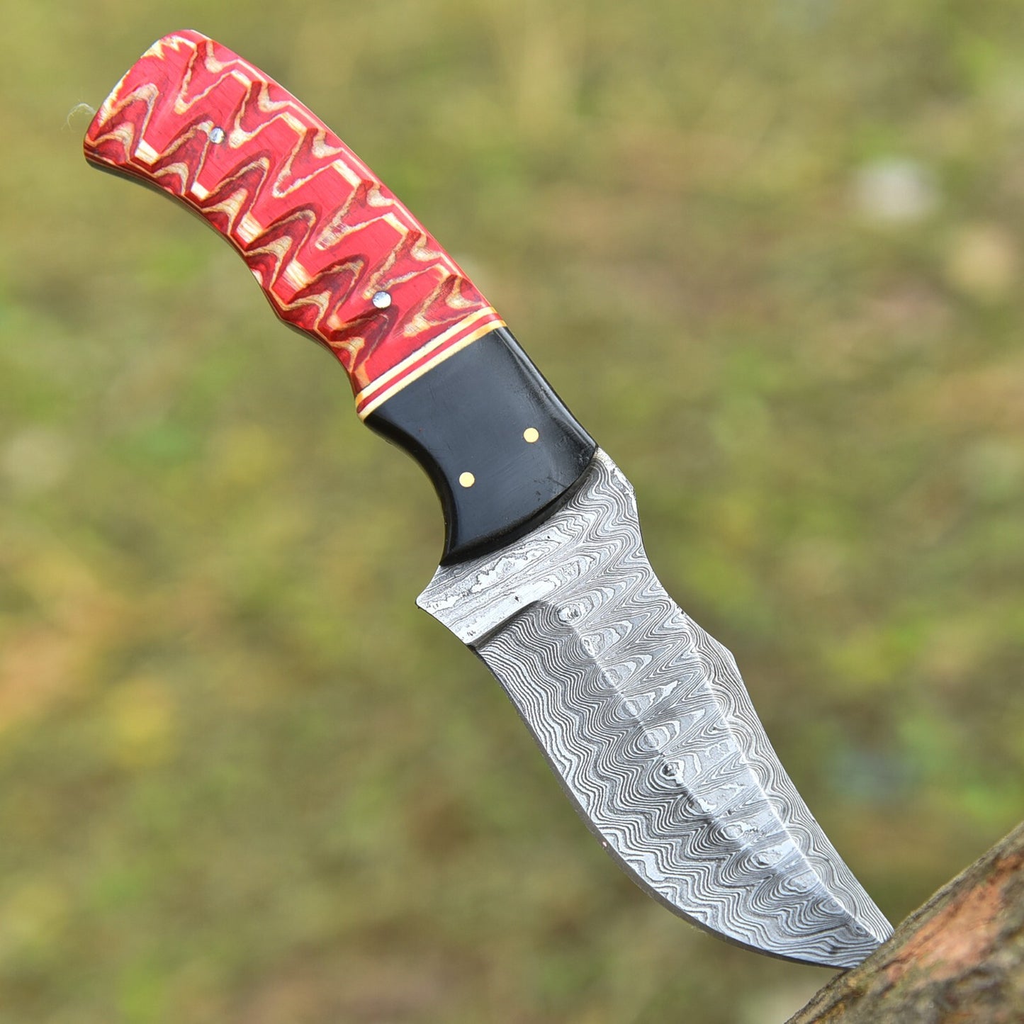 Custom Handmade Damascus Hunting Knife – 8” Hand-Forged Twist Pattern Blade | DRSKNIVES HUB