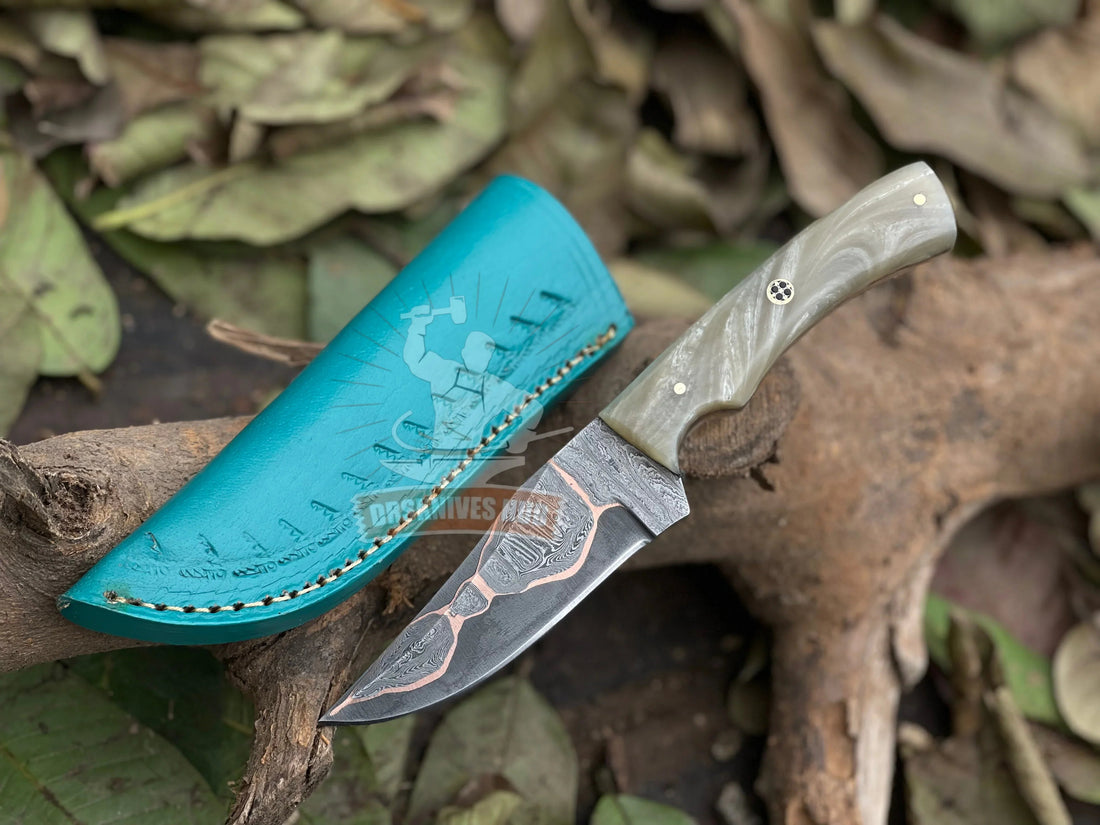Cowboy Copper Damascus skinner knife for styles and gift ideas | DRSKNIVES HUB | DRSKNIVES HUB