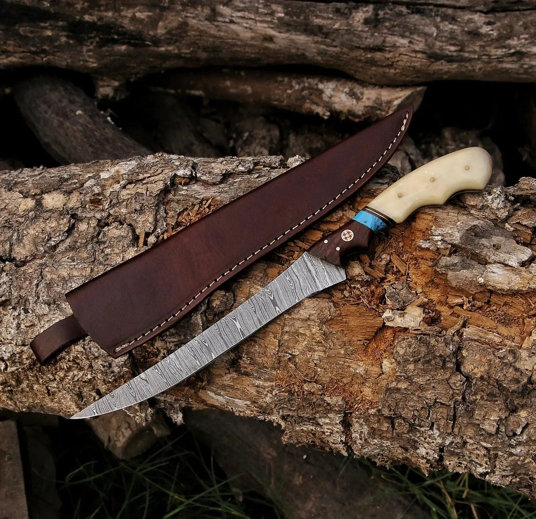 Handmade Damascus fillet knife for fishing and kitchen use | DRSKNIVES HUB | DRSKNIVES HUB