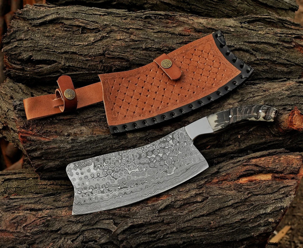 Handmade Damascus Cleaver & Chopper Knives – Heavy-Duty Kitchen Blades | DRSKNIVES HUB