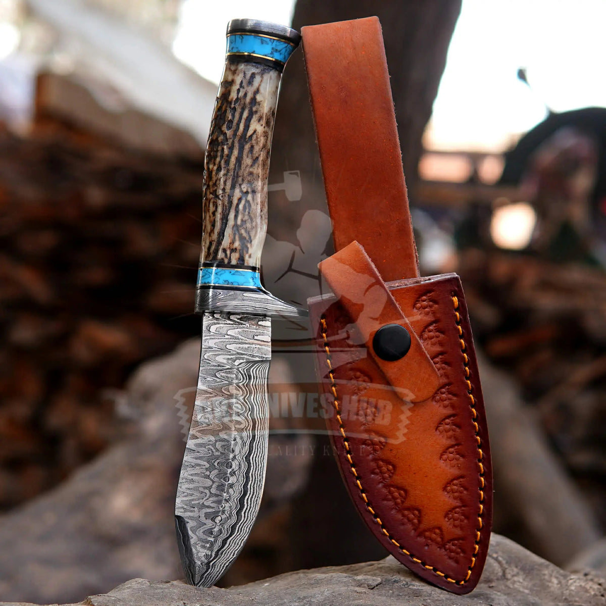 Damascus Hunting Knives & Bowie Knives Collection