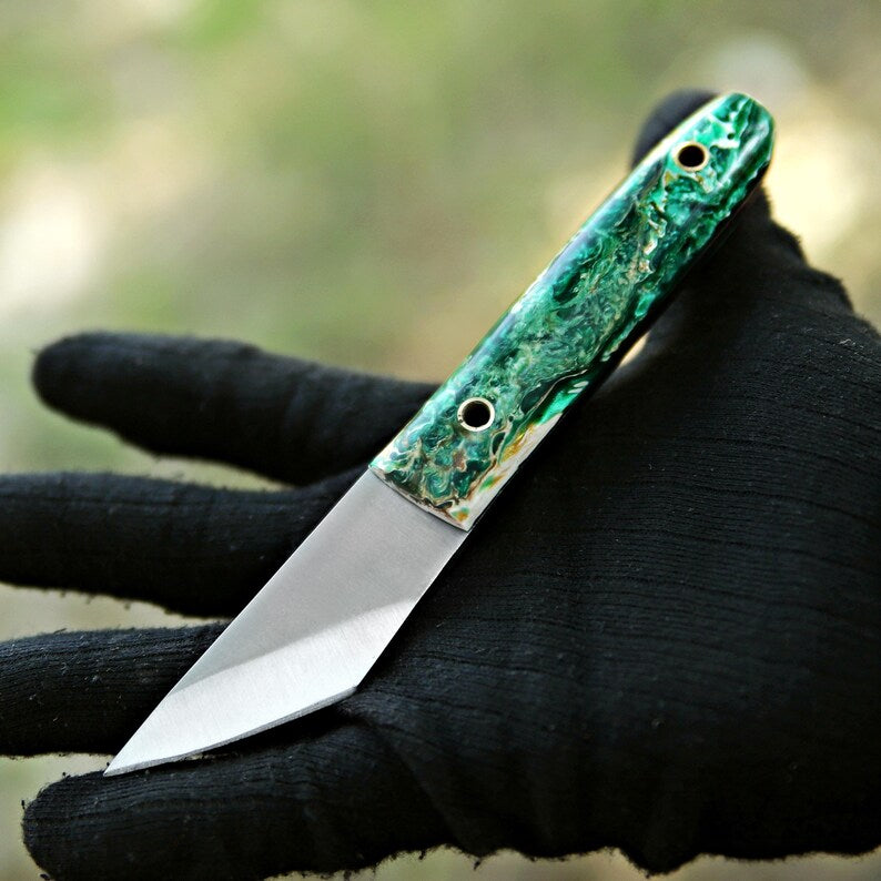 Pair Of Handmade j2 Steel Skinning Knife With Leather Sheath Cover