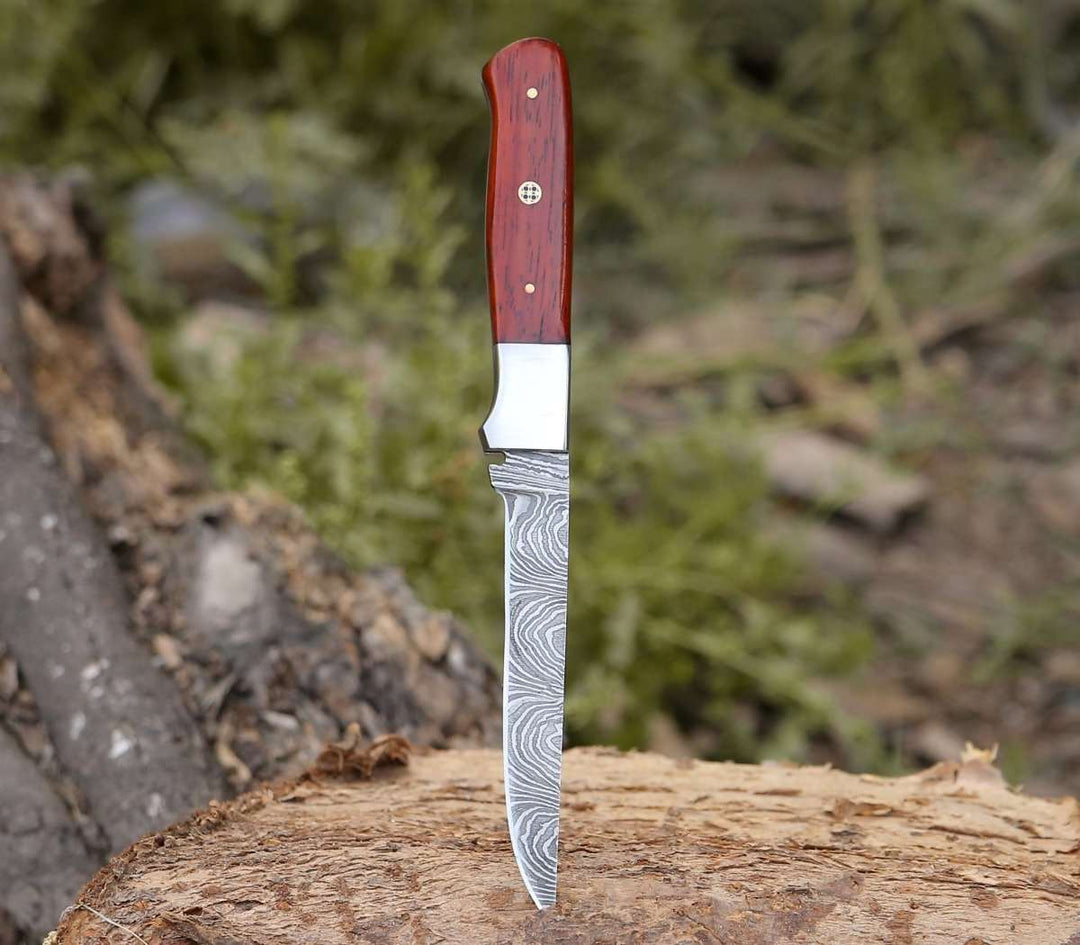 DAMASCUS STEEL FILLET KNIFE WOOD HANDLE || DRS KNIVES HUB