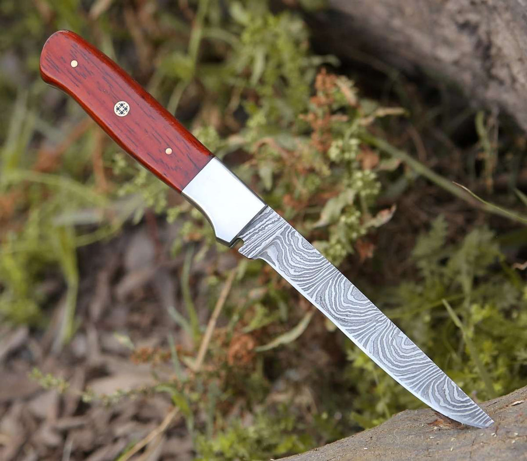 DAMASCUS STEEL FILLET KNIFE WOOD HANDLE || DRS KNIVES HUB