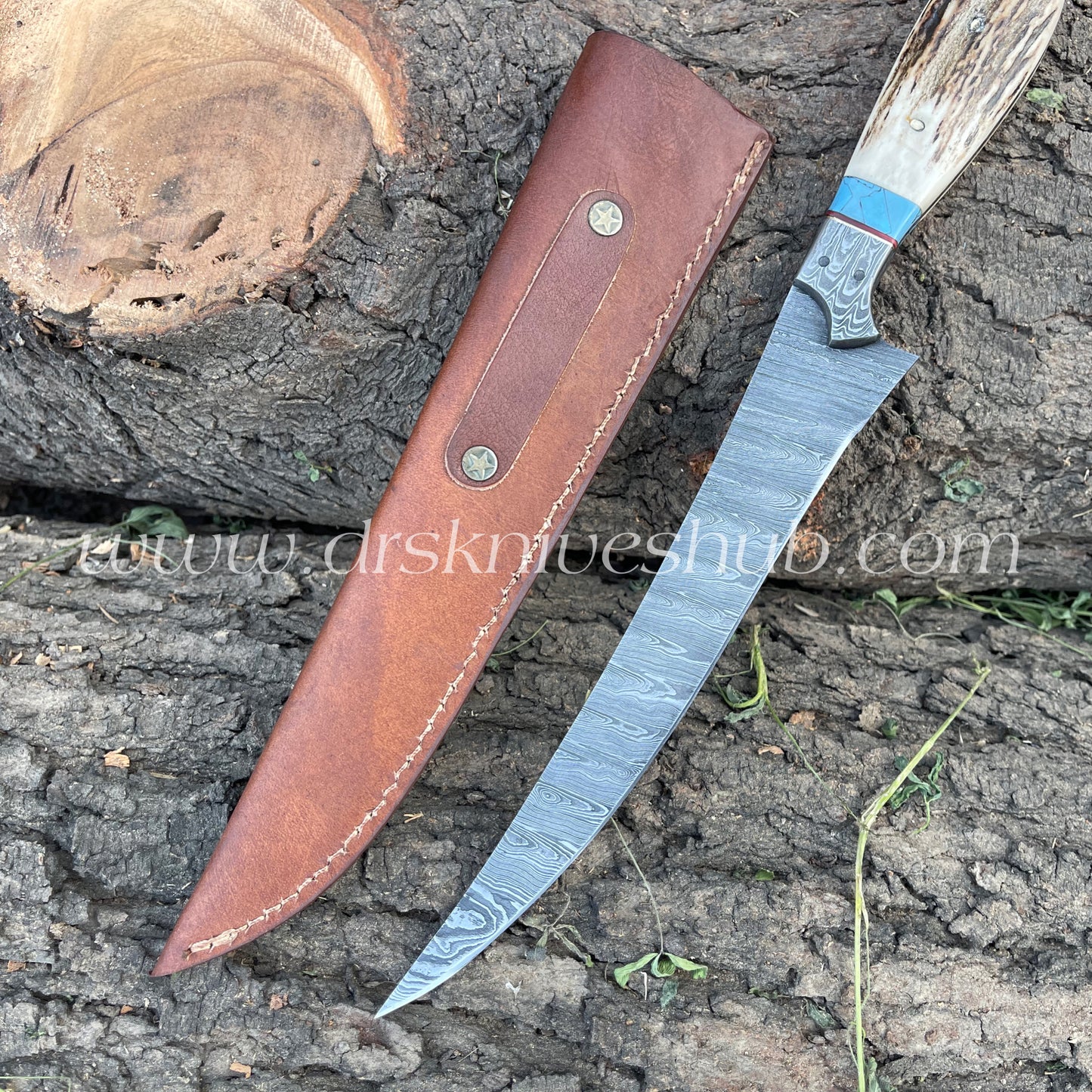 Fillet Knife With Leather Sheath Cover