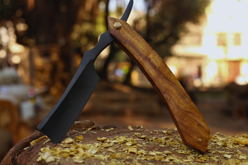 HANDMADE J2 STEEL POWDER COATED BLADE STRAIGHT RAZOR KNIFE || DRS KNIVES HUB