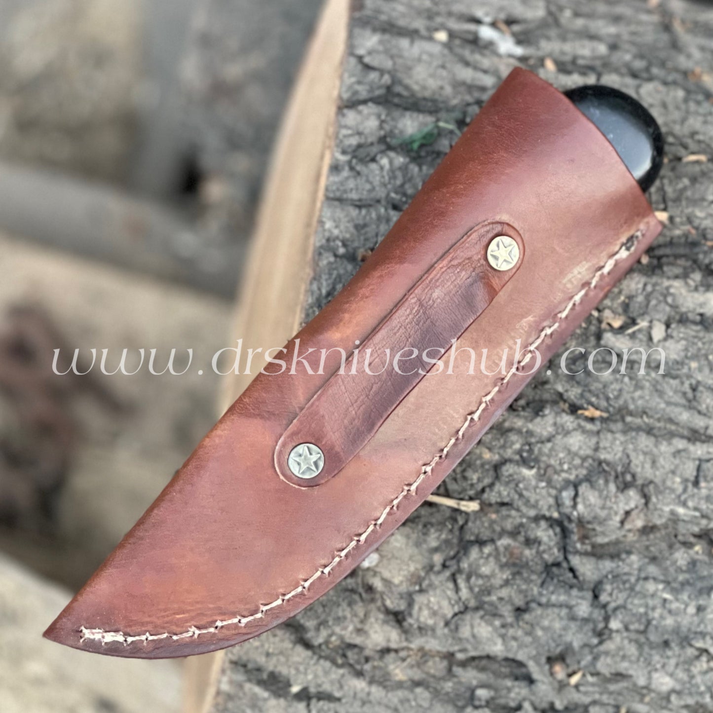 Beautiful Hand Forged Damascus Steel Wire Cut Blade Skinner Knife With Cover