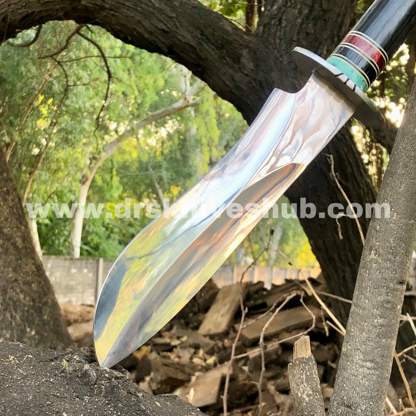 Handmade Stainless Steel mirror polish Hunting , Bowie knife