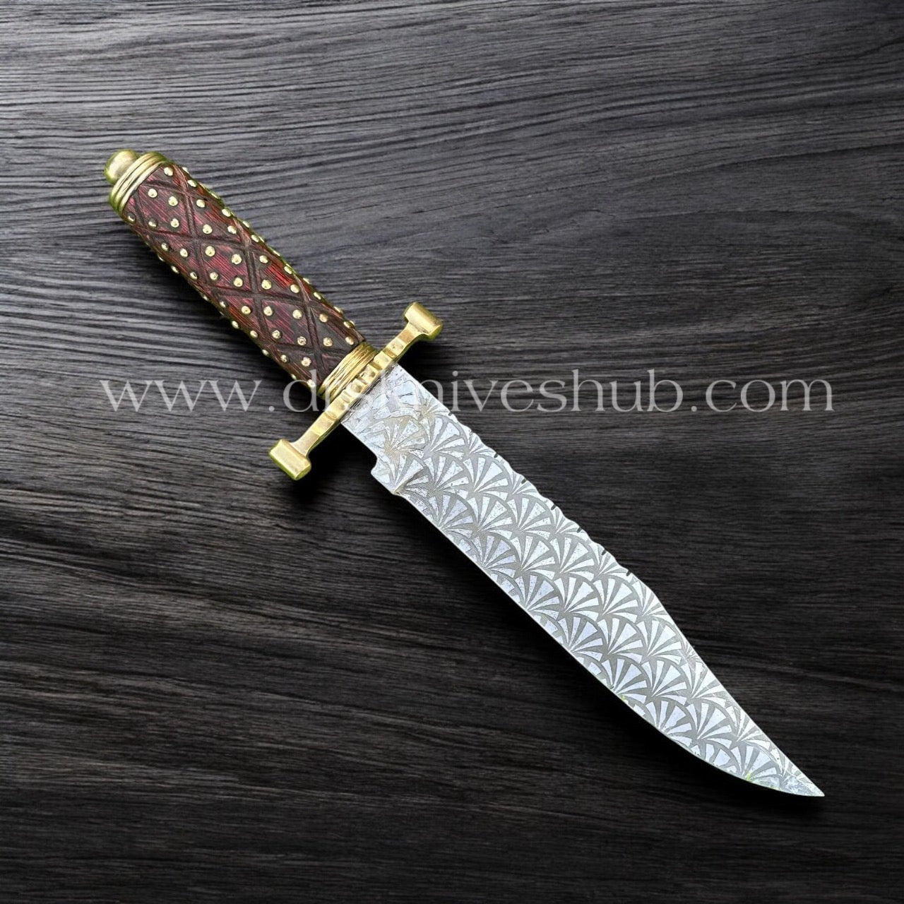 CUSTOM HANDMADE EDC HUNTING BOWIE KNIFE WITH LEATHER SHEATH COVER || DRS KNIVES HUB