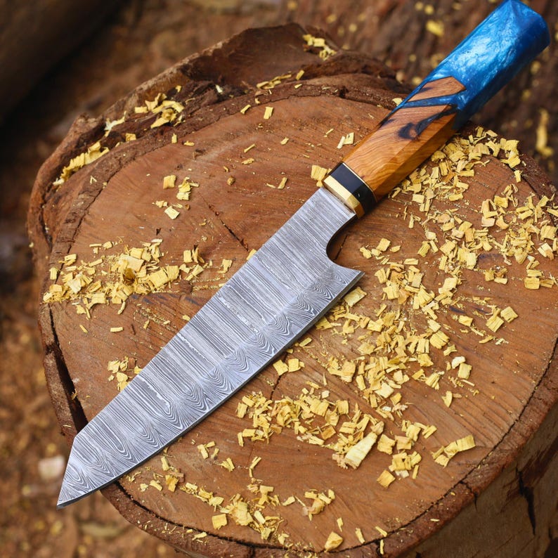 CHEF KNIFE CUSTOM HANDMADE DAMASCUS KITCHEN KNIFE || DRS KNIVES HUB