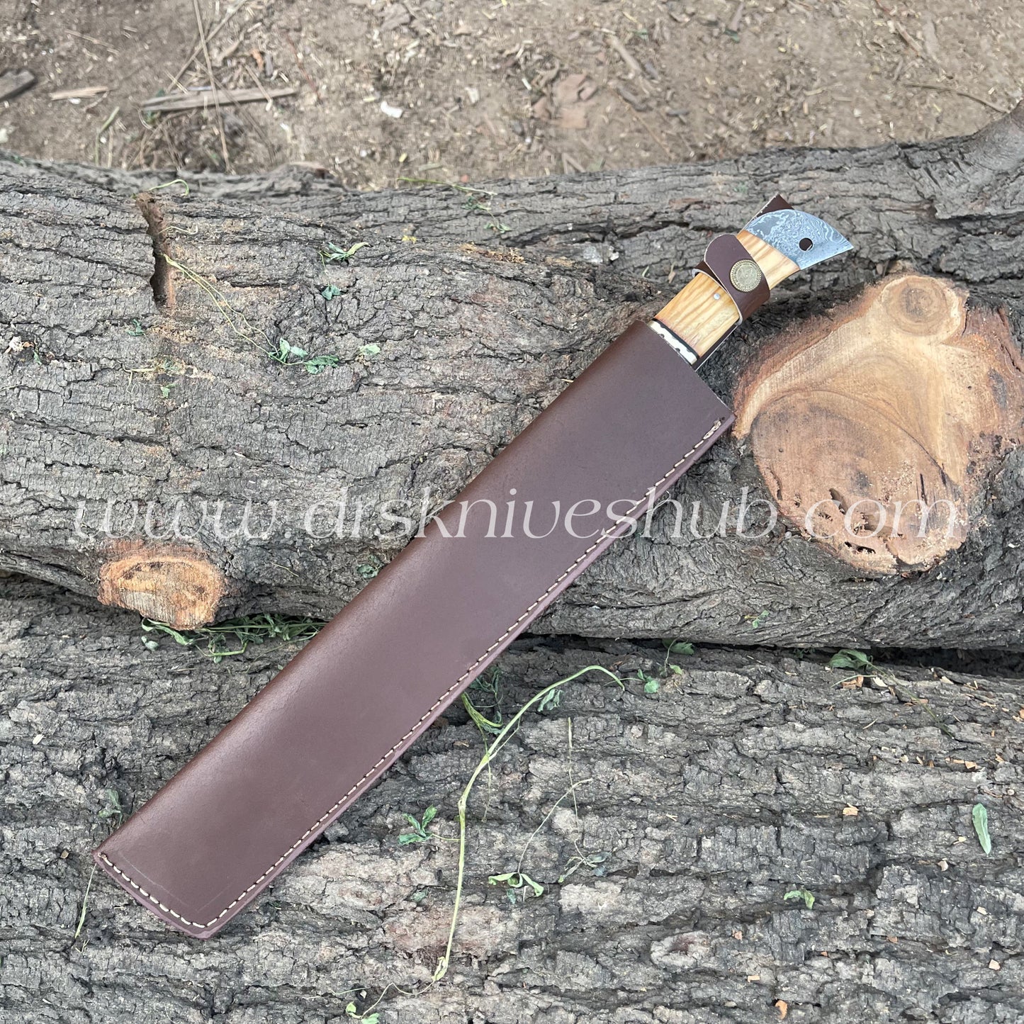 BBQ Knife Handmade Damascus Steel Wood Handle Brisket Knife