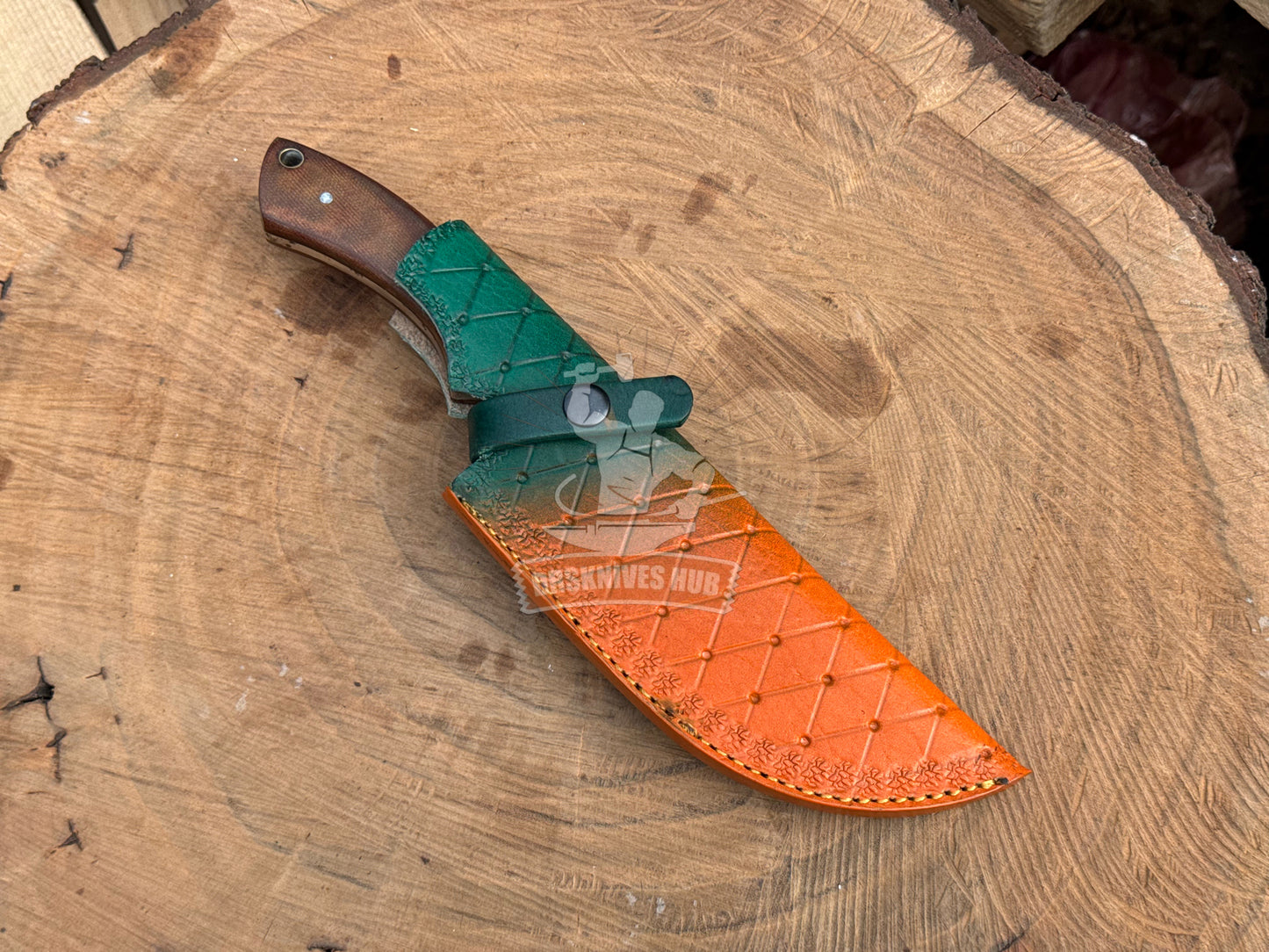 Carbon Steel Tracker Knife 12" – Micarta Handle with Leather Sheath | DRSKNIVES HUB