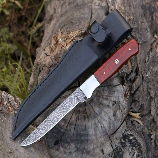 DAMASCUS STEEL FILLET KNIFE WOOD HANDLE || DRS KNIVES HUB