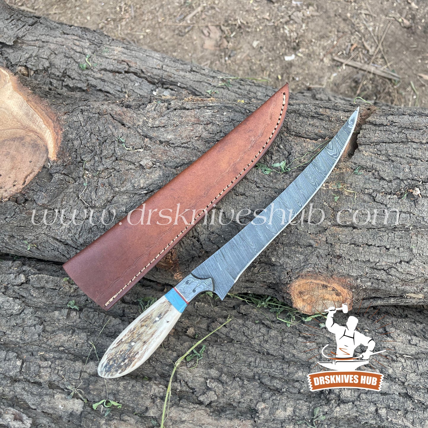 Fillet Knife With Leather Sheath Cover