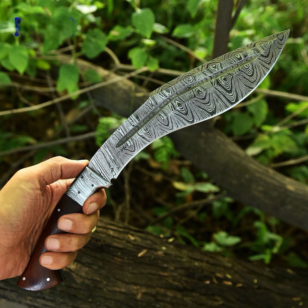 Handmade Full Tang Damascus Gurkha Kukri Knife – Tactical Outdoor Survival Blade with Leather Sheath – 16” Fixed Blade Knife USA | DRSKNIVES HUB 