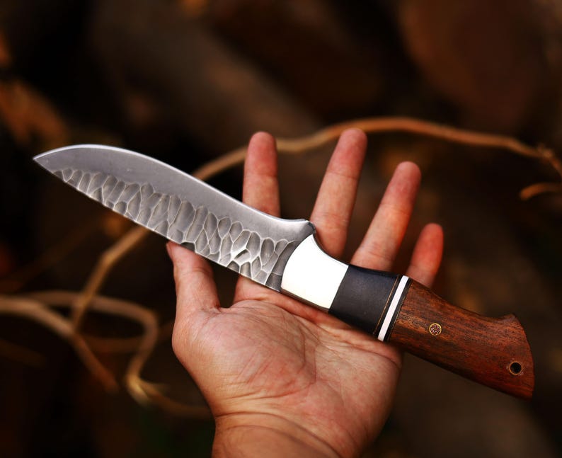 HAND FORGED HUNTING KNIFE WORH LEATHER SHEATH COVER || DRS KNIVES HUB