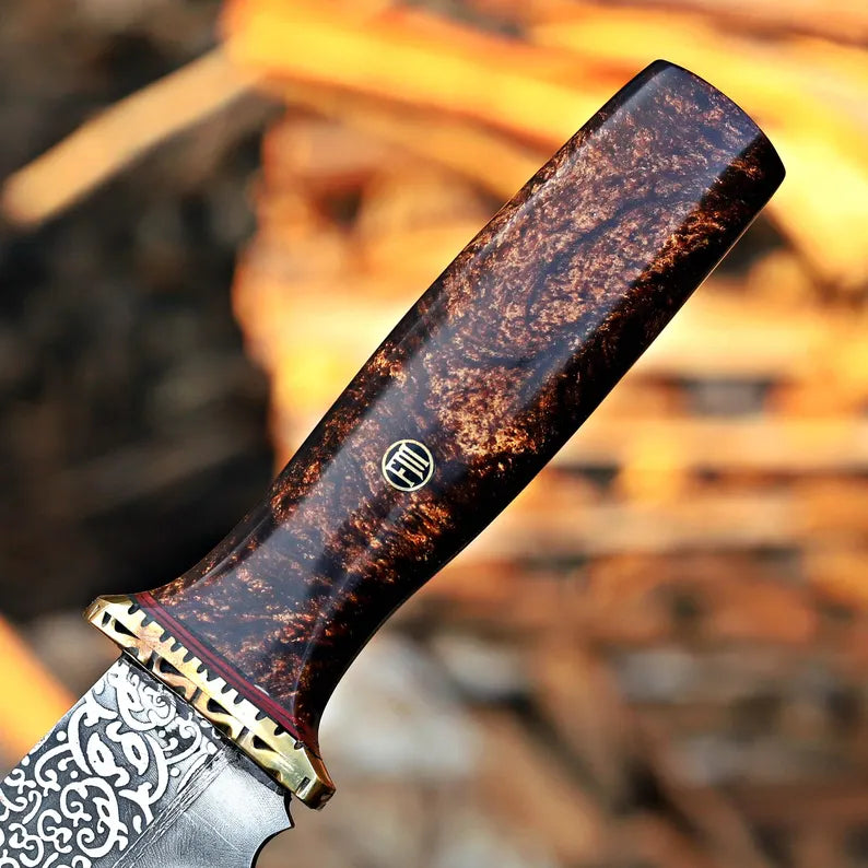 Celtic Hunting Knife 13.5" – D2 Steel Engraved Blade Resin Handle | DRSKNIVES HUB