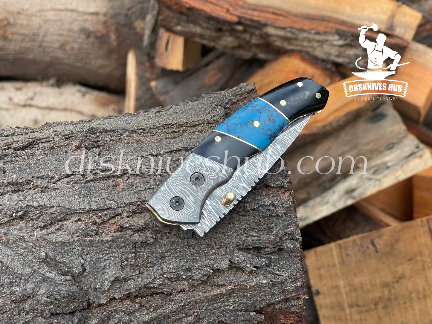 6.5 Inches Custom Handmade Damascus Steel Folding Pocket knife