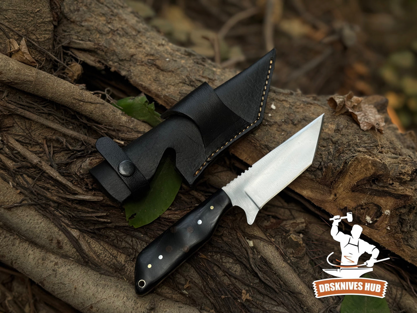 Handmade 7-Inch D2 Steel Utility Knife With Leather Cover | DRSKNIVES HUB