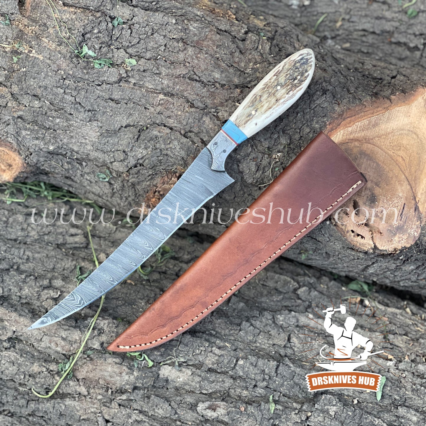 Fillet Knife With Leather Sheath Cover