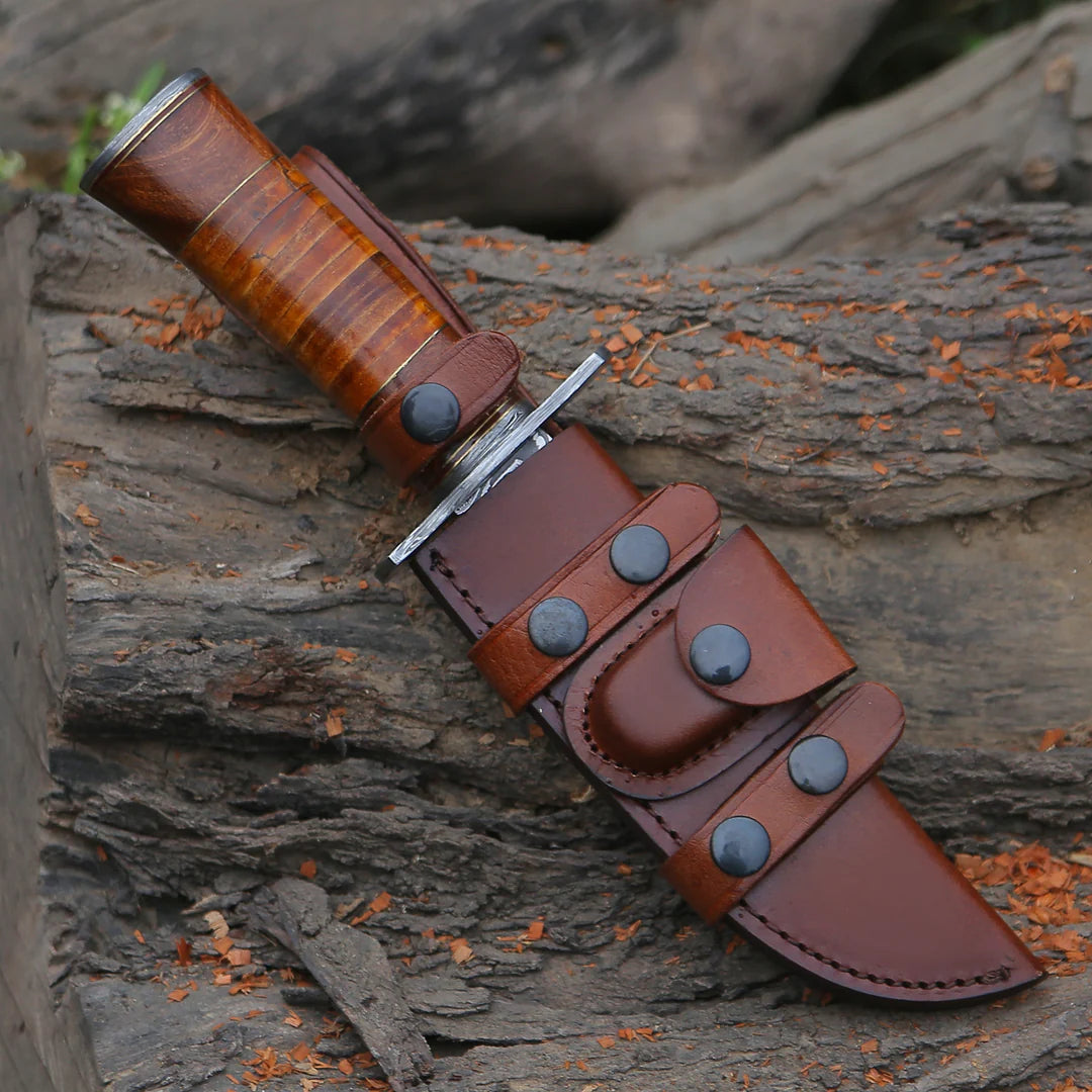 HAND FORGED RAMBO BOWIE KNIFE WITH EXOTIC ROSEWOOD HANDLE || DRS KNIVES HUB