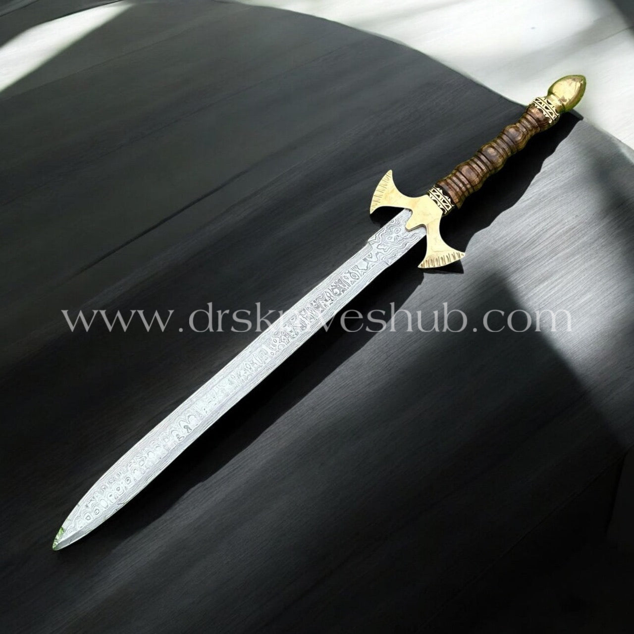 MINI SWORD CUSTOM HANDMADE DAMASCUS STEEL VIKING SWORD || DRS KNIVES HUB