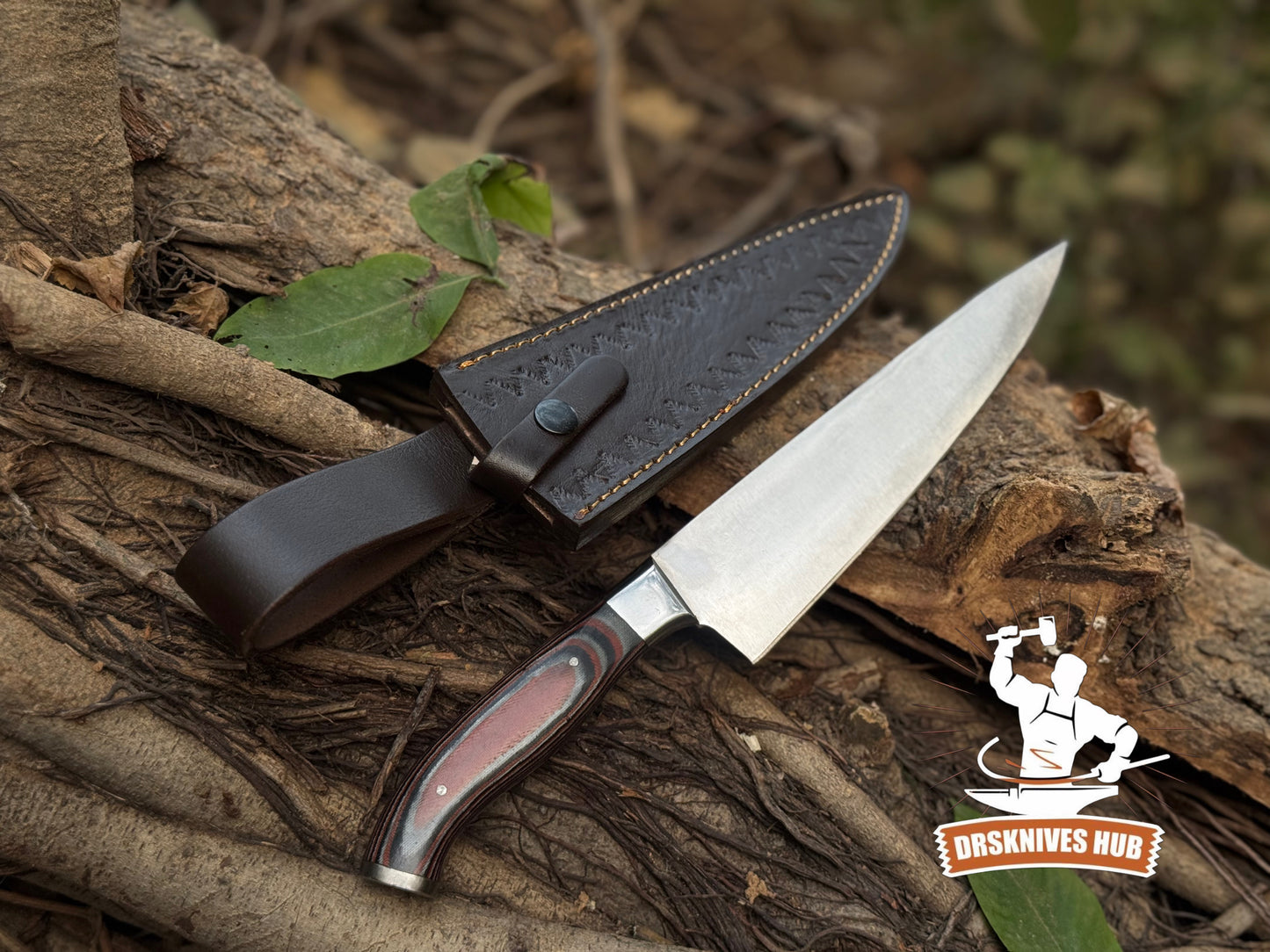 Handmade 13-Inch Chef Knife – Premium 440C Stainless Steel With Leather Sheath Cover | DRSKNIVES HUB