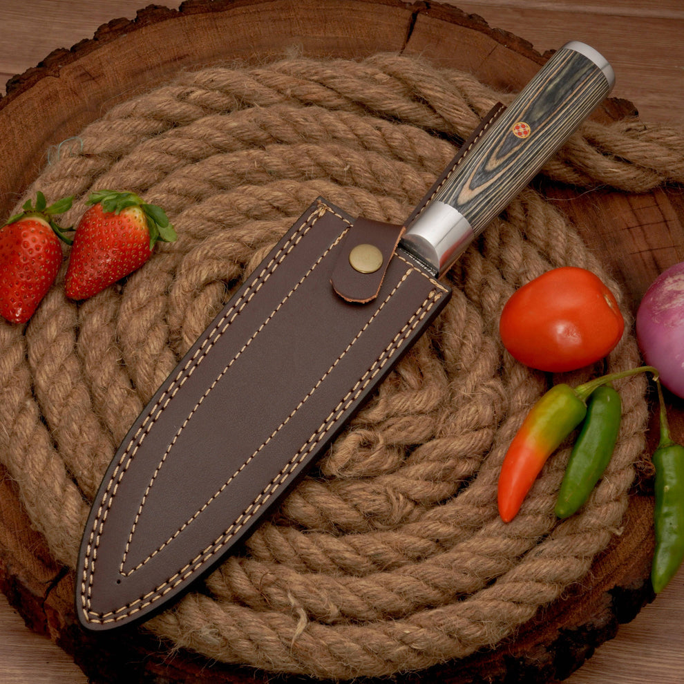 Custom Handmade Damascus Blade 14” inches Chef Knife || Drs Knives Hub