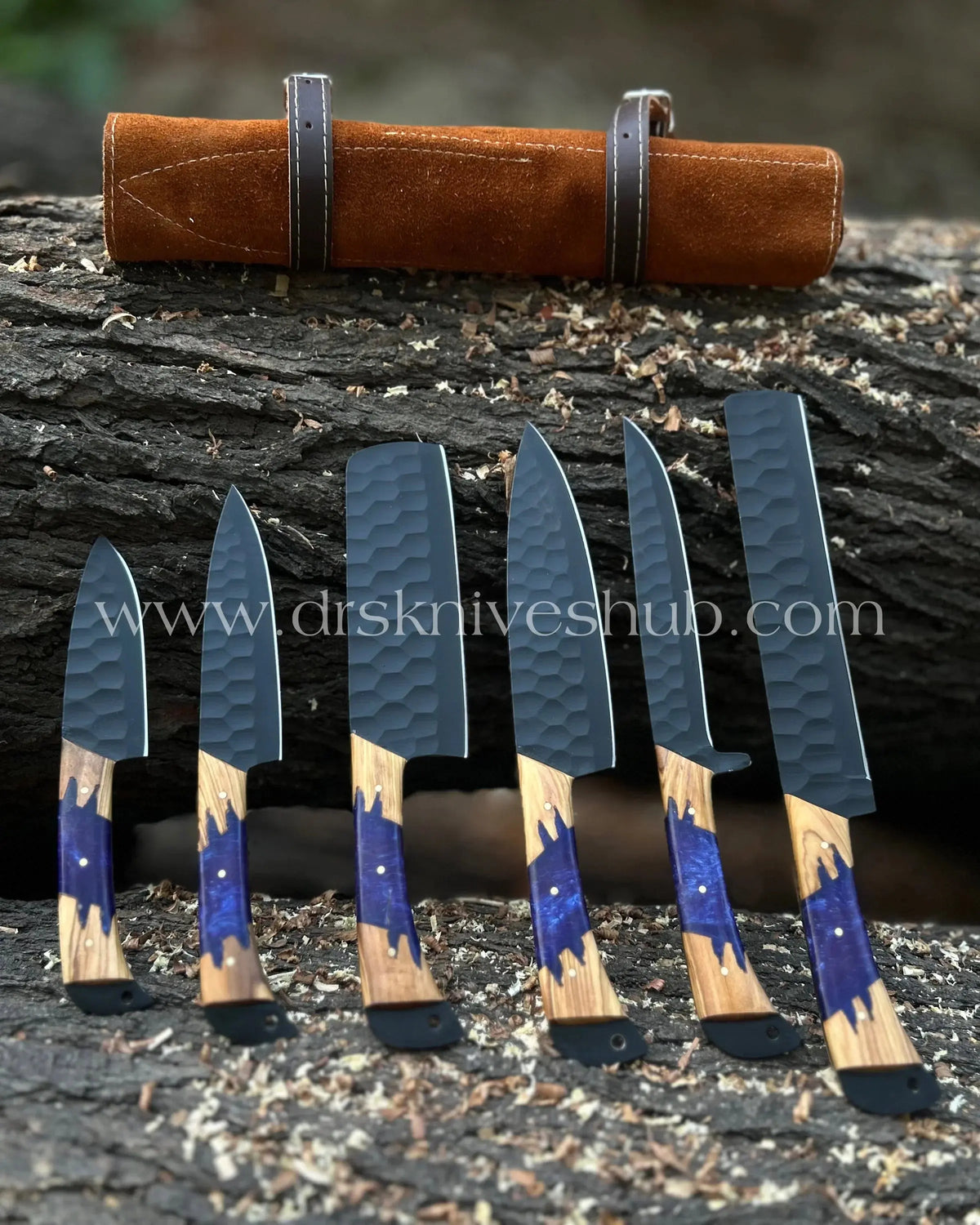 6-piece kitchen knife set with hand-forged blades