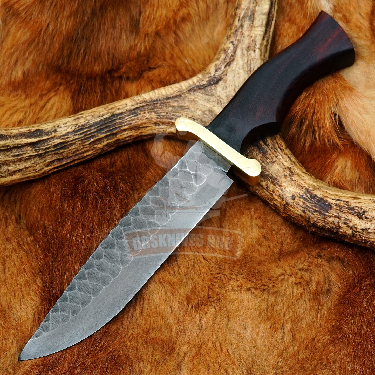 Hand Forged Hunting Knife With Leather Sheath Cover
