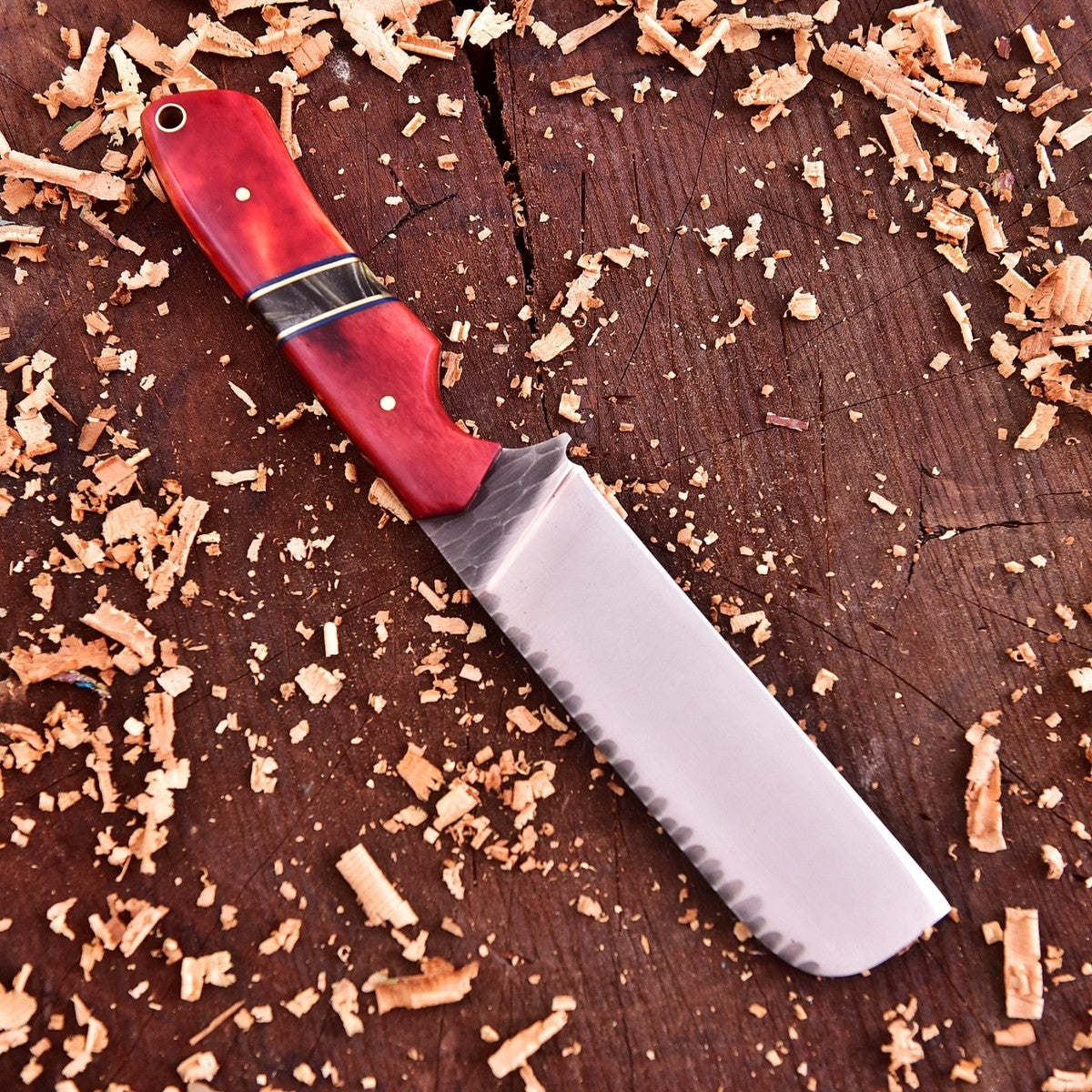 Handmade Bull Cutter Knife With Leather Sheath D2 Steel Knife