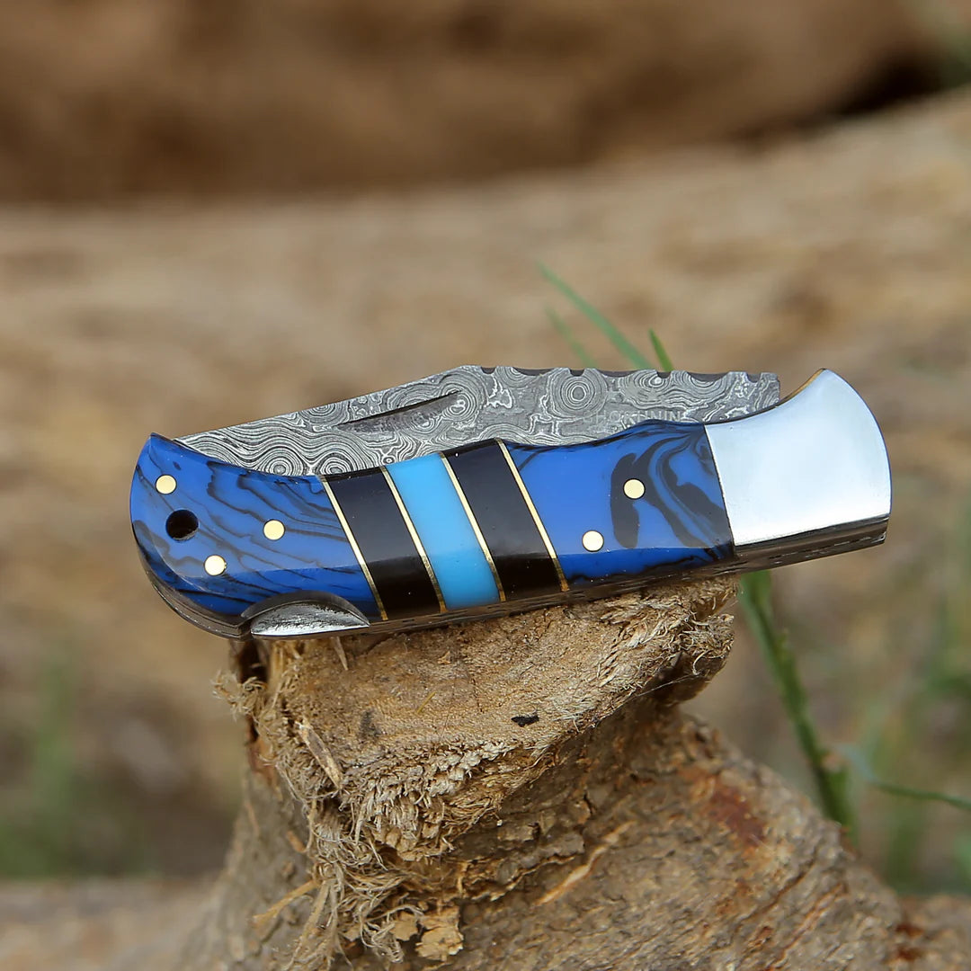 POCKET KNIFE WITH RESIN HANDLE & SHEATH || DRS KNIVES HUB