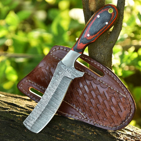 COWBOY KNIFE WITH LEATHER SHEATH BULL CUTTER KNIFE || DRS KNIVES HUB