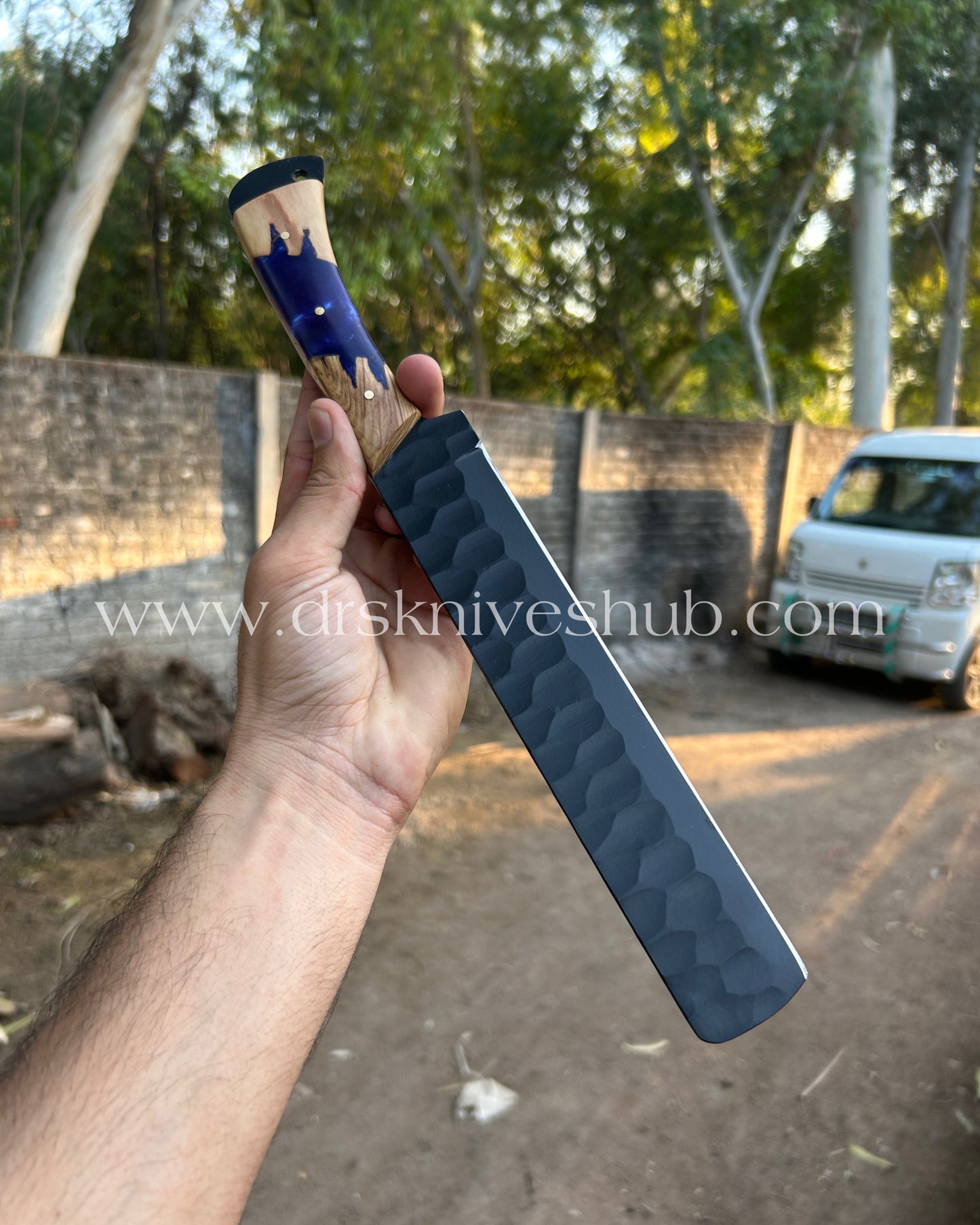 HANDMADE BBQ BRISKET KNIFE RESIN & WOOD HANDLE || DRS KNIVES HUB