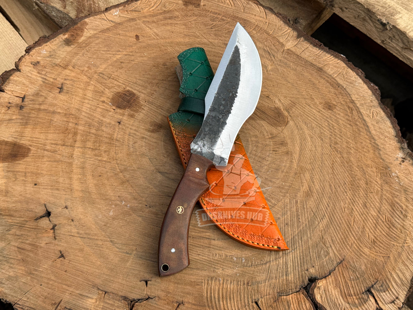 Carbon Steel Tracker Knife 12" – Micarta Handle with Leather Sheath | DRSKNIVES HUB