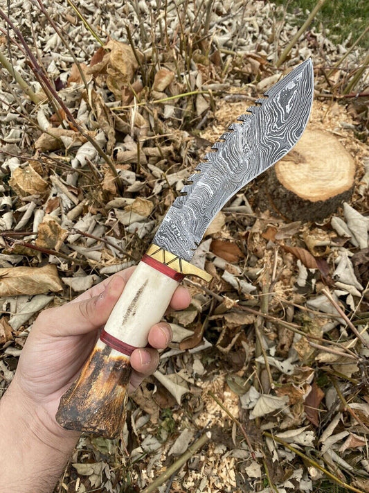 14” Damascus Steel Kukri Knife – Tactical Fixed Blade for Survival, Hunting & Camping | DRSKNIVES HUB 