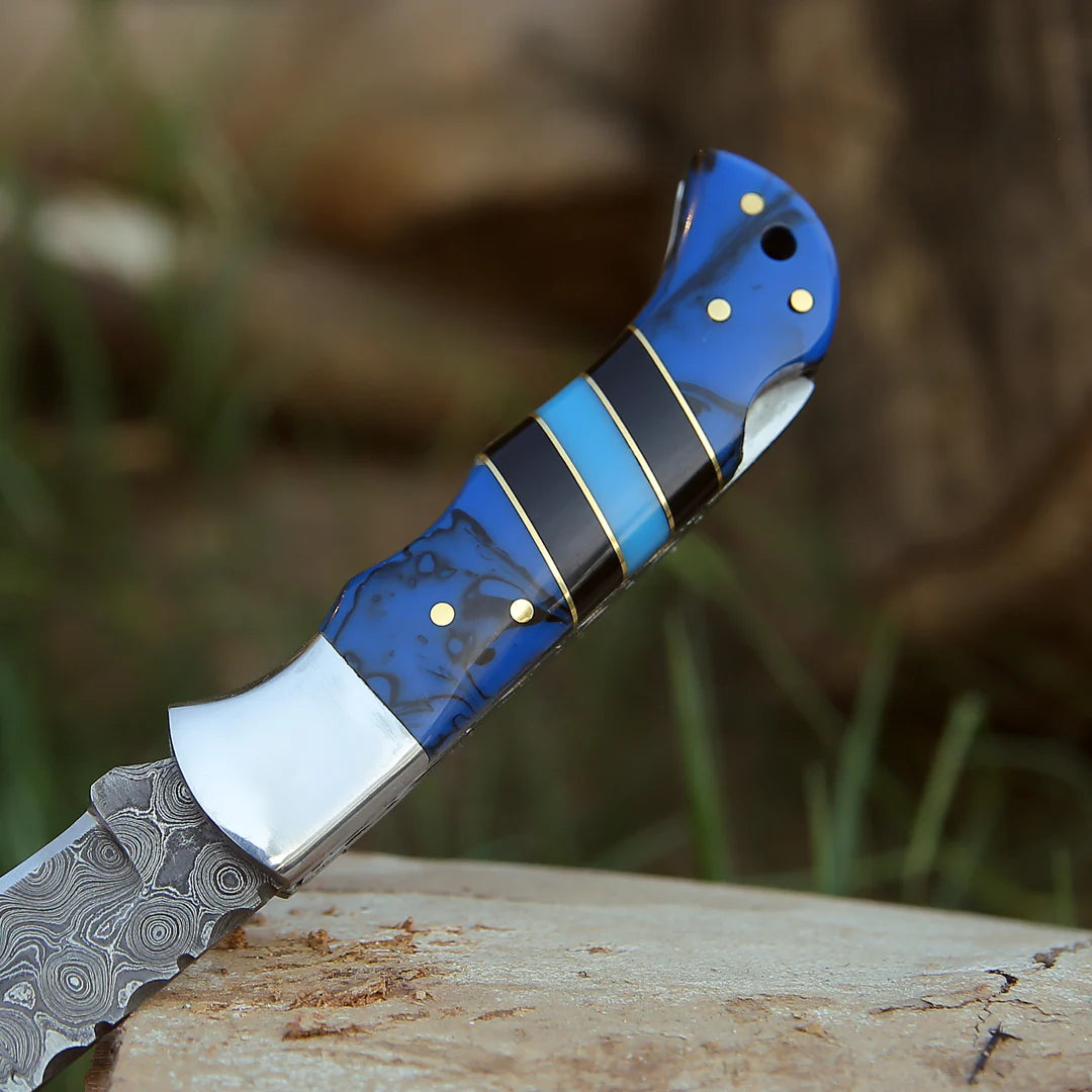POCKET KNIFE WITH RESIN HANDLE & SHEATH || DRS KNIVES HUB