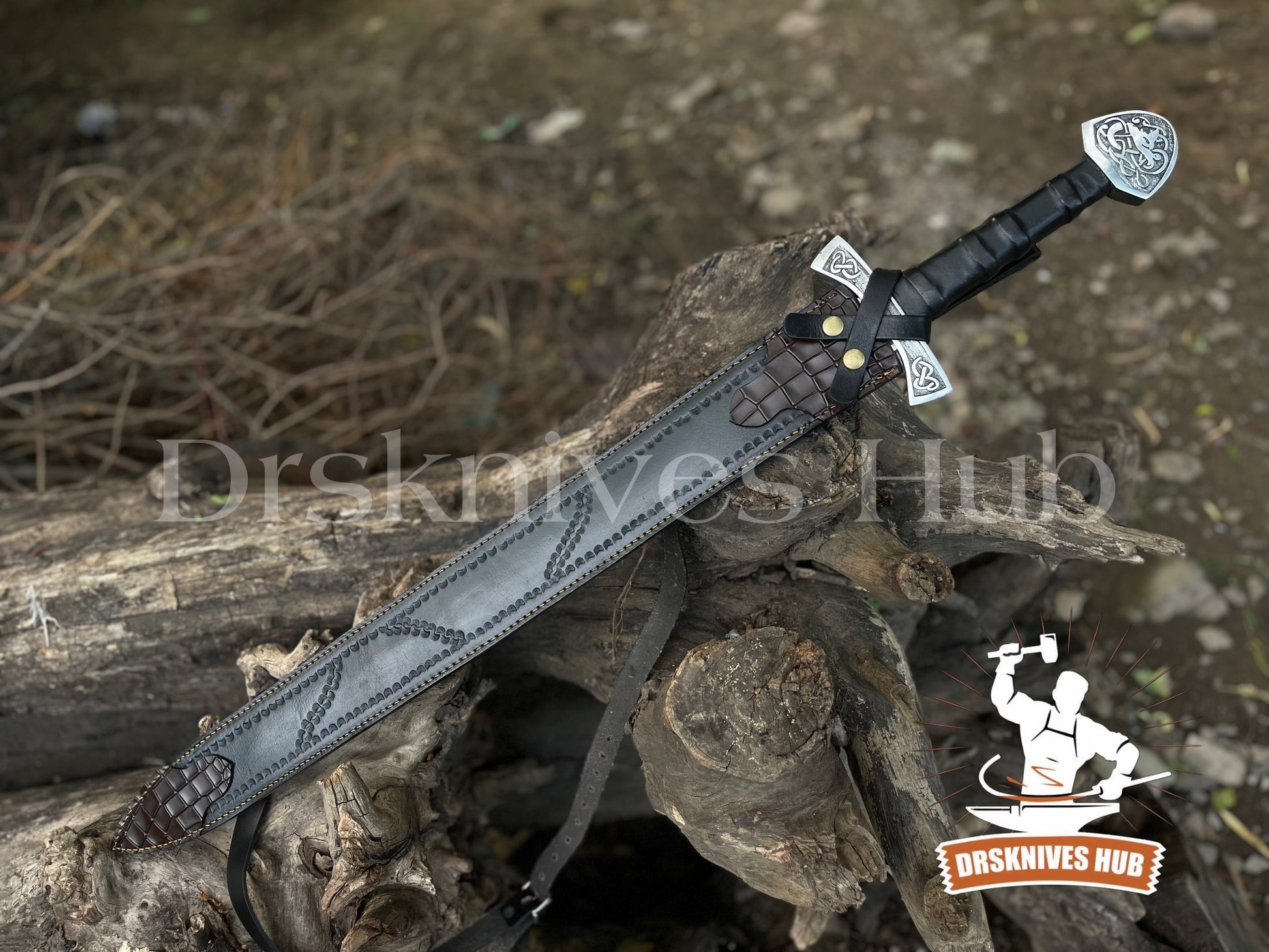 Premium Collectible Viking Sword with Leather Sheath | DRSKNIVES HUB